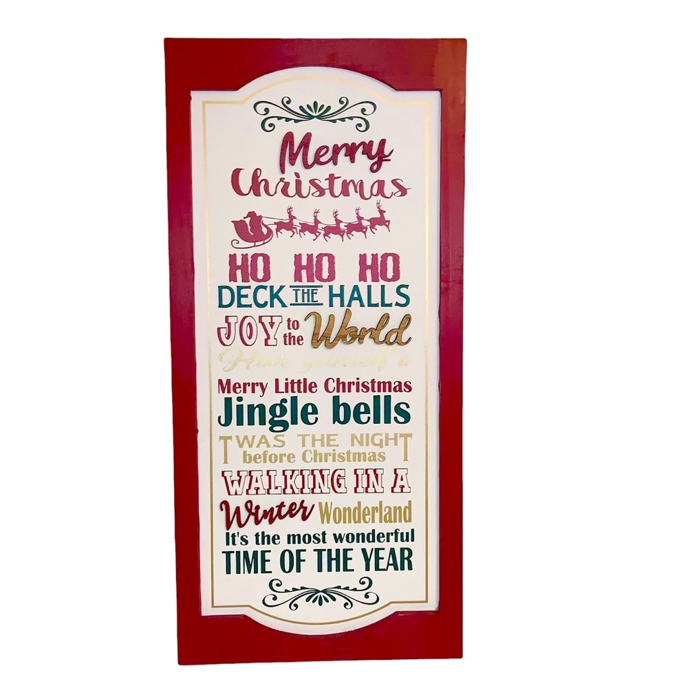 Christmas Red Wood Home Wall Decor Deck The Walls